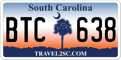 SC license plate BTC638