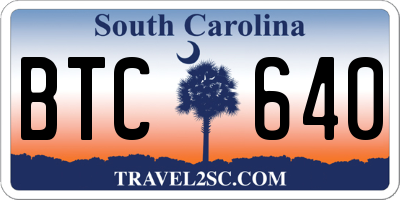 SC license plate BTC640