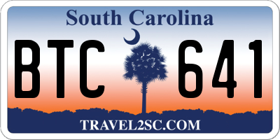SC license plate BTC641