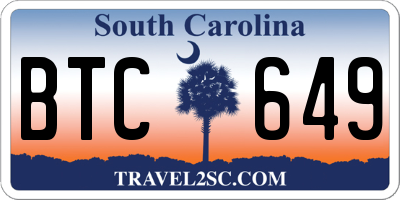 SC license plate BTC649