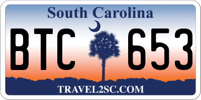 SC license plate BTC653