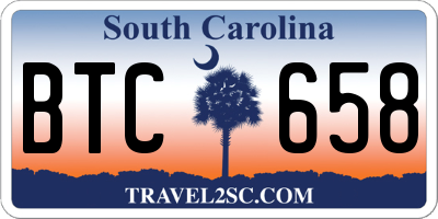 SC license plate BTC658