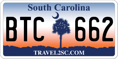 SC license plate BTC662