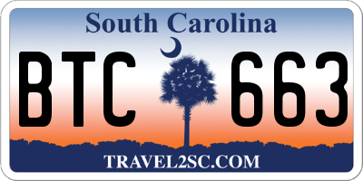 SC license plate BTC663