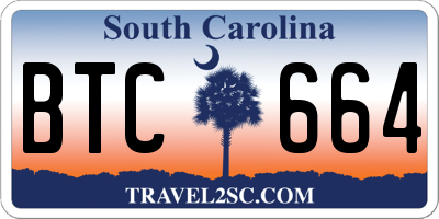 SC license plate BTC664