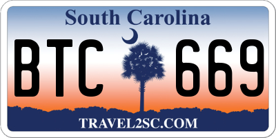 SC license plate BTC669