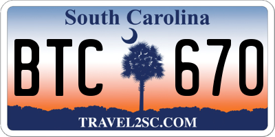 SC license plate BTC670