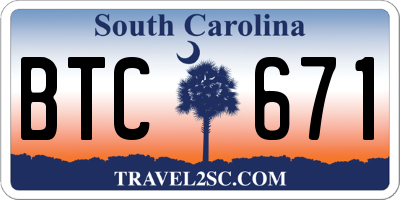 SC license plate BTC671