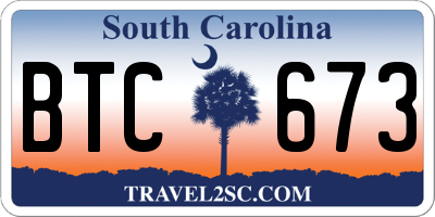 SC license plate BTC673