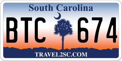 SC license plate BTC674