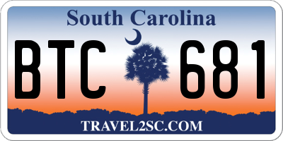 SC license plate BTC681