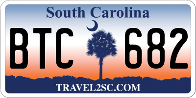 SC license plate BTC682