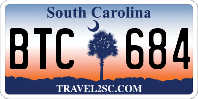 SC license plate BTC684