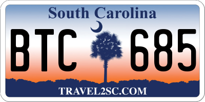 SC license plate BTC685