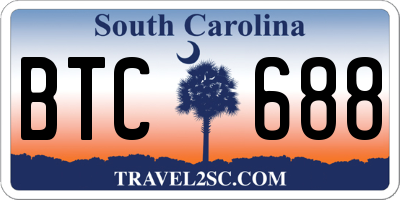 SC license plate BTC688
