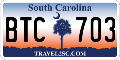 SC license plate BTC703