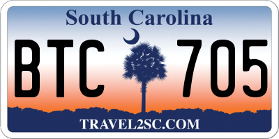SC license plate BTC705