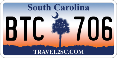 SC license plate BTC706