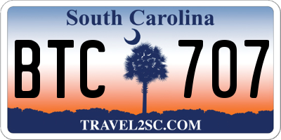 SC license plate BTC707