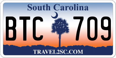 SC license plate BTC709