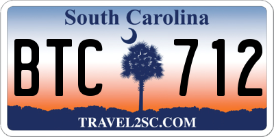 SC license plate BTC712