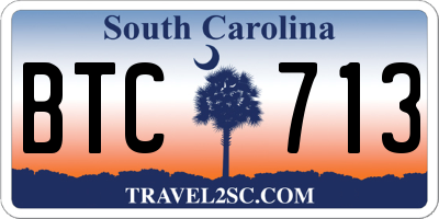 SC license plate BTC713