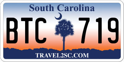 SC license plate BTC719