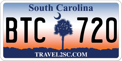 SC license plate BTC720