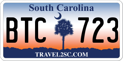 SC license plate BTC723