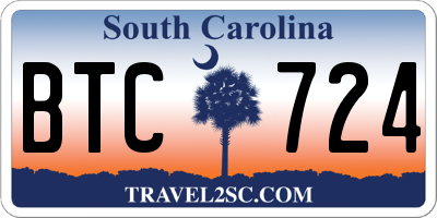 SC license plate BTC724