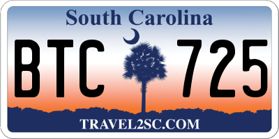 SC license plate BTC725