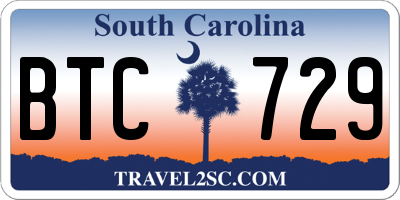 SC license plate BTC729