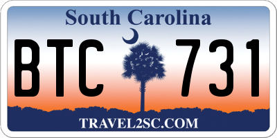 SC license plate BTC731