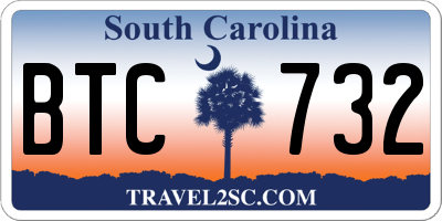 SC license plate BTC732