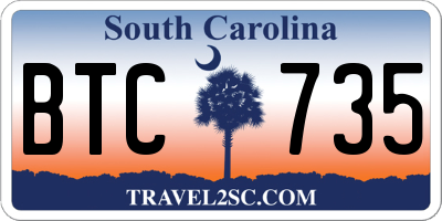 SC license plate BTC735