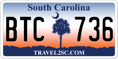 SC license plate BTC736