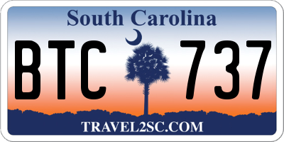 SC license plate BTC737