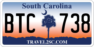 SC license plate BTC738