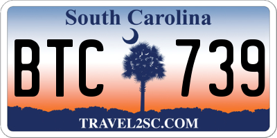 SC license plate BTC739