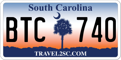 SC license plate BTC740