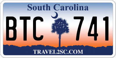 SC license plate BTC741