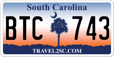 SC license plate BTC743