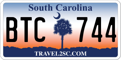 SC license plate BTC744