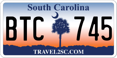 SC license plate BTC745