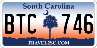 SC license plate BTC746