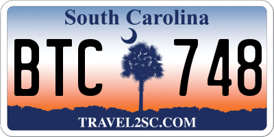 SC license plate BTC748