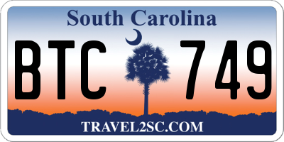 SC license plate BTC749