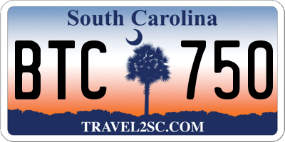 SC license plate BTC750