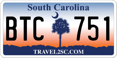 SC license plate BTC751