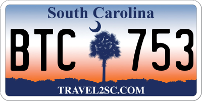 SC license plate BTC753